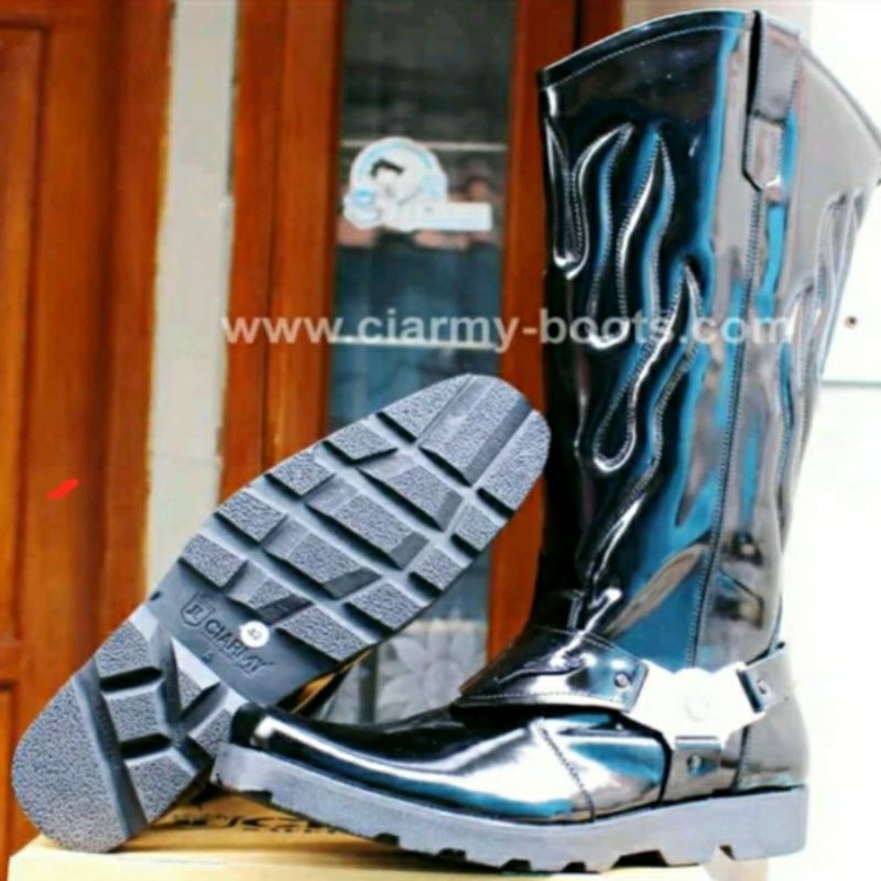 Sepatu Tunggang Polantas Sepatu Bm Pjr Patwal Ciarmy Type C011AKR Sepatu Tunggang Sepatu Lantas