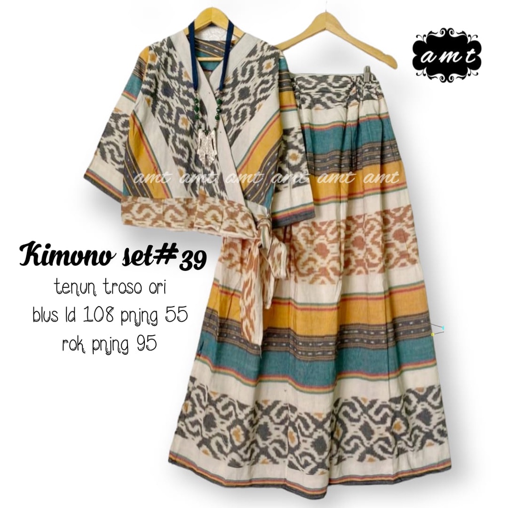 Batik Set Atasan Bawahan Batik Set Tenun by Butik Batik Solo Bahan Tenun ORI kode KIMONO SET TENUN O