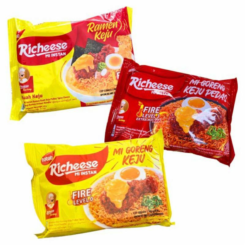 

Mie Richeese Mie Goreng Keju Level 0, Level 3, Leval 5