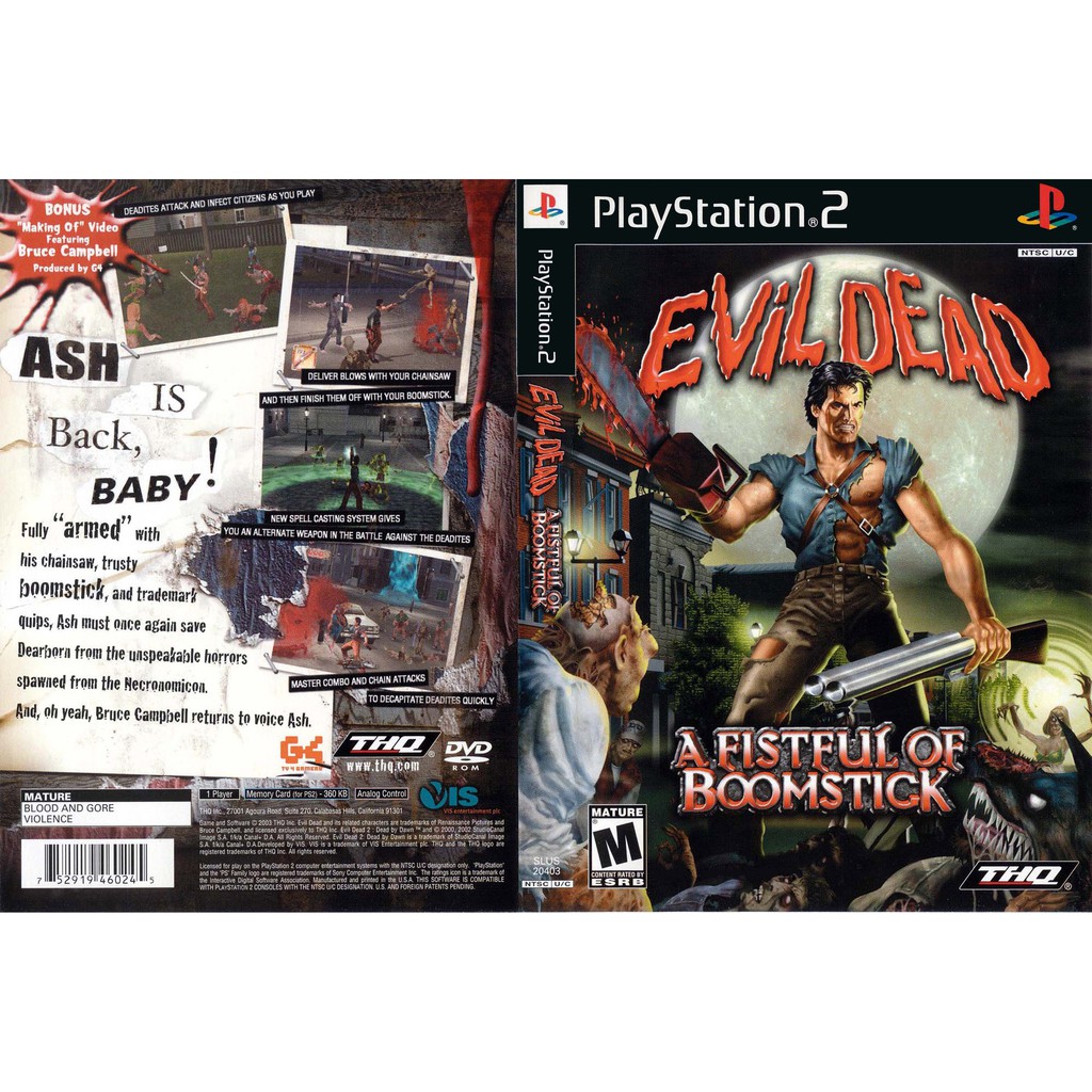 Kaset Ps2 Game Evil dead a fist boomstic