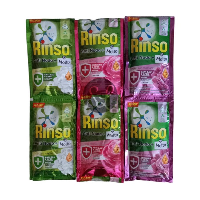 Rinso Cair + Molto 40ml Rinso 1000an Renteng Isi 6pc Sachet Rinso Anti Noda Renceng