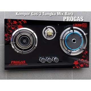 Kompor Tanam PROGAS 3 Tungku MIX BARA/Kompor Tanam PROGAS