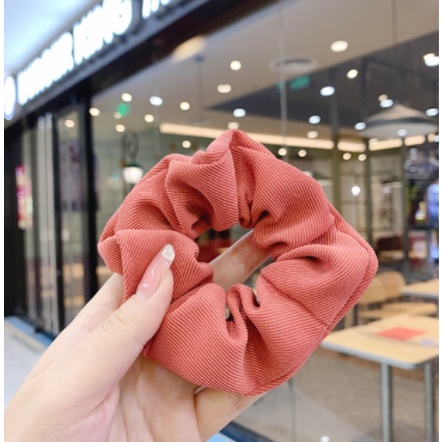 [RD] SCRUNCHIE Motif Korean Style - Ikat Rambut Ponytail Elastis - Cepol Rambut Pastel