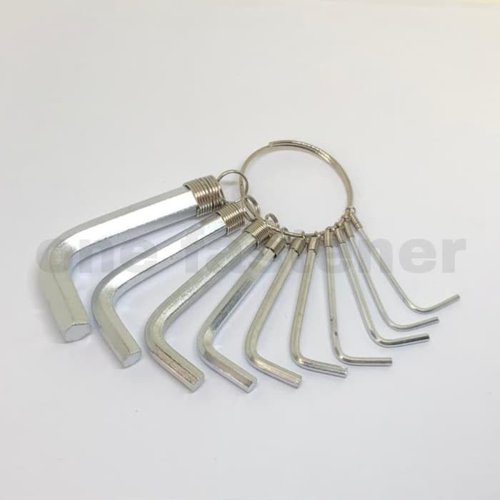 Kunci L SET isi 10 pcs HEX KEY Ring GALVANIZ