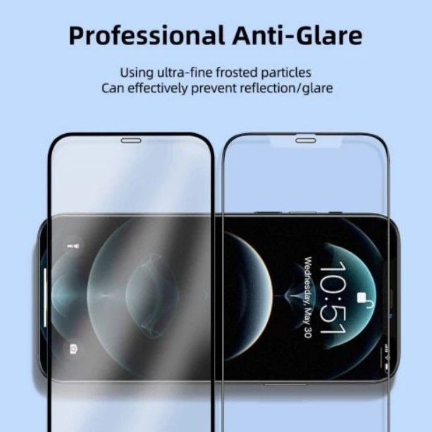 MATTE Tempered Glass IPHONE XR/11 Pro Max/XS/12/13 Mini SE 2020 - FULL SCREEN ANTI GLARE (clear Doff)