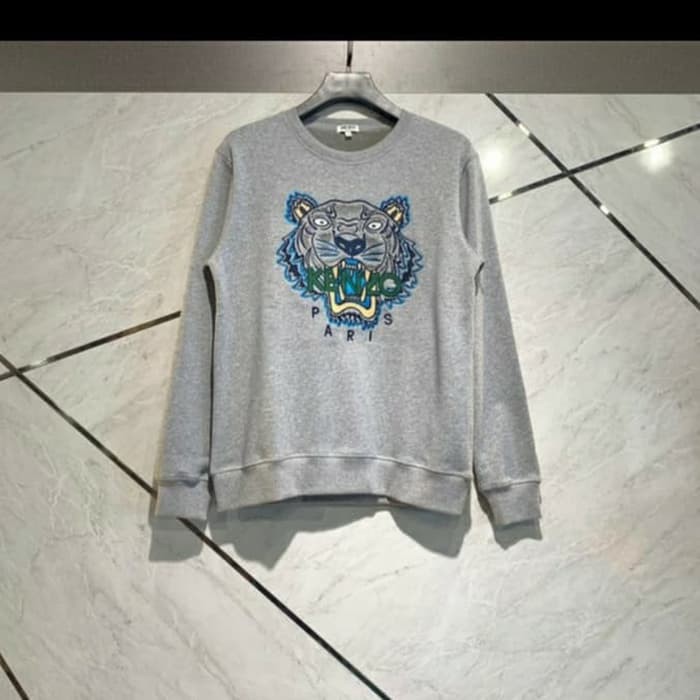 JAKET SWEATER KENZO PARIS LOGO TIGER NON KUPLUK MISTY FLEECE HS-32
