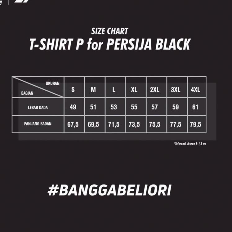 Terbaru.. T-Shirt Kaos Persija Jakarta P for Persija Black
