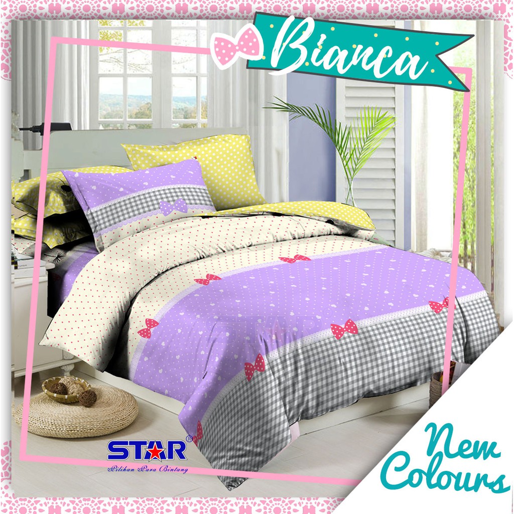Vhepra Sprei Katun Motif Bianca Ungu