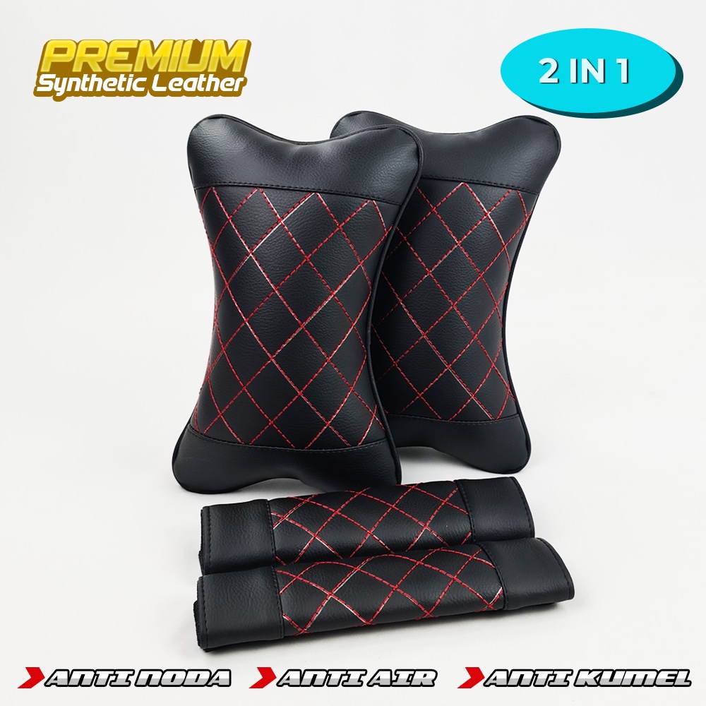 Bantal Mobil / Bantal Jok Mobil / Kulit Sintetis Anti Kumel Motif Wajik