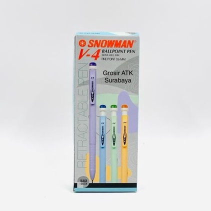

BOLPEN SNOWMAN V-4 / Pulpen Bolpoin Cetek Snowman V-4 / V 4 / V4 Pastel