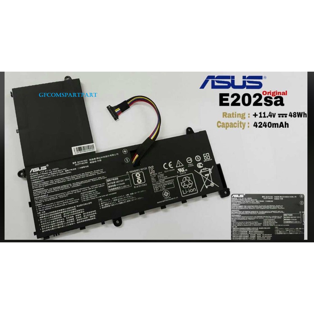 Jual Battery Baterai Laptop Asus E202S E202 E202SA E202SA-1A E202SA-1B Series B31N1503