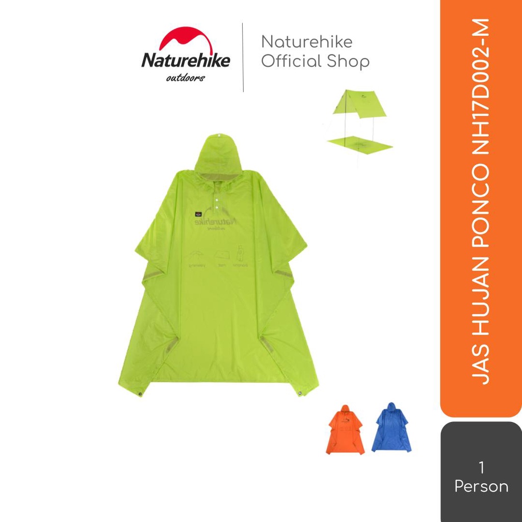 Naturehike Jas Hujan Ponco Bahan 210T / 20D Nh17D002-M / Nh17D003-M