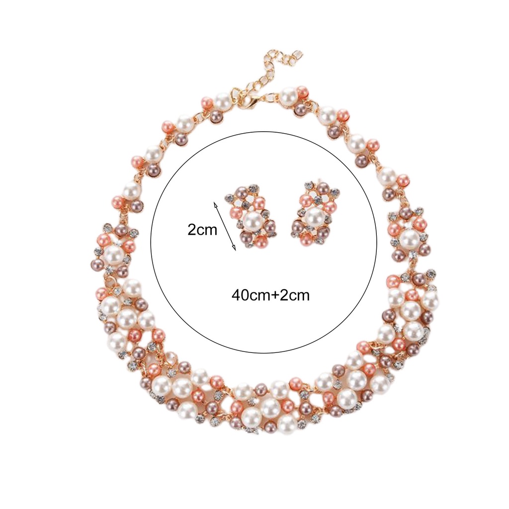 Hu Hu Hu Hu Hu Alat Bantu Pasang Kacamata♡ 2pcs / Set Anting Kalung Mutiara Imitasi Aneka Warna Permukaan Halus Untuk Aksesoris Pernikahan Wanita