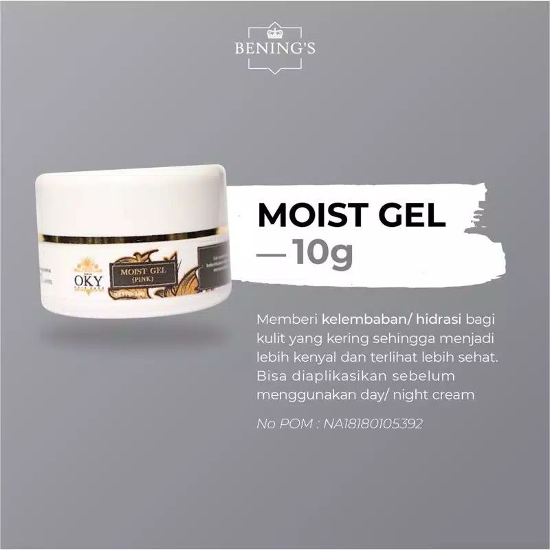 MOIST GEL PINK | PELEMBAB MOISTURIZER BENING'S BPOM