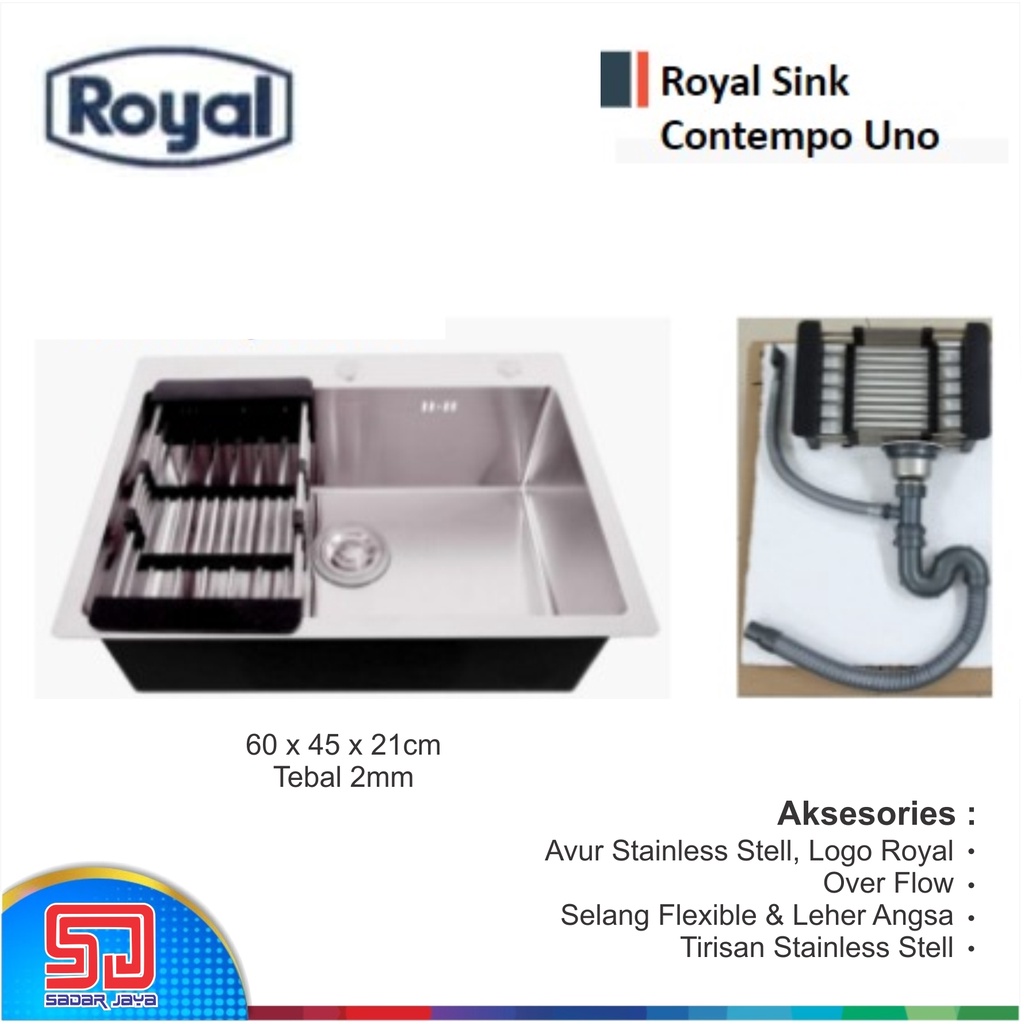 Royal Kitchen Sink Contempo Uno Wastafel Dapur Bak Cuci Piring