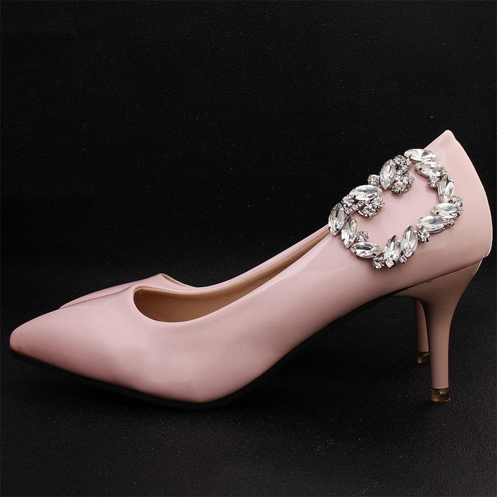 1Pc Women Shoe Clip Wedding Shiny Rhinestone Shoes High Heel Buckle For Bride Decoration