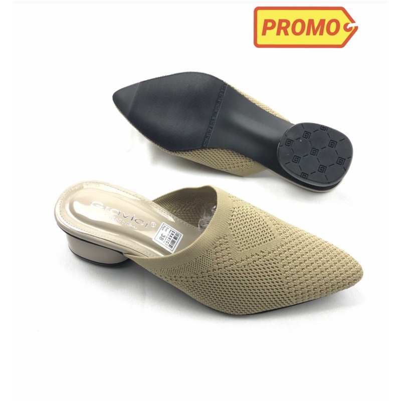 GRAVICI - Sepatu Slip On Mules Wanita Bahan Rajut Import AR 01