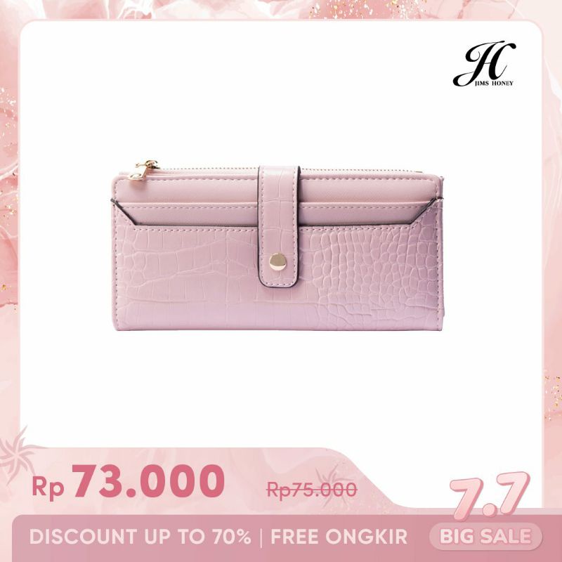 Jimshoney Dompet Wanita Nicole Wallet Original Dompet panjang Motif Croco Realpic cod