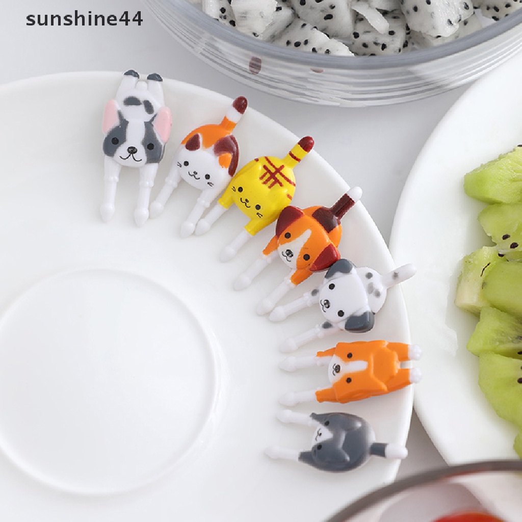 Sunshine 7Pcs / set Garpu Buah / Snack Bentuk Binatang