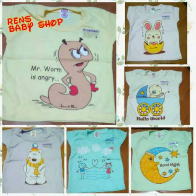 Kaos bayi SNI ukuran rat S M L XL lengan pendek Love Mom