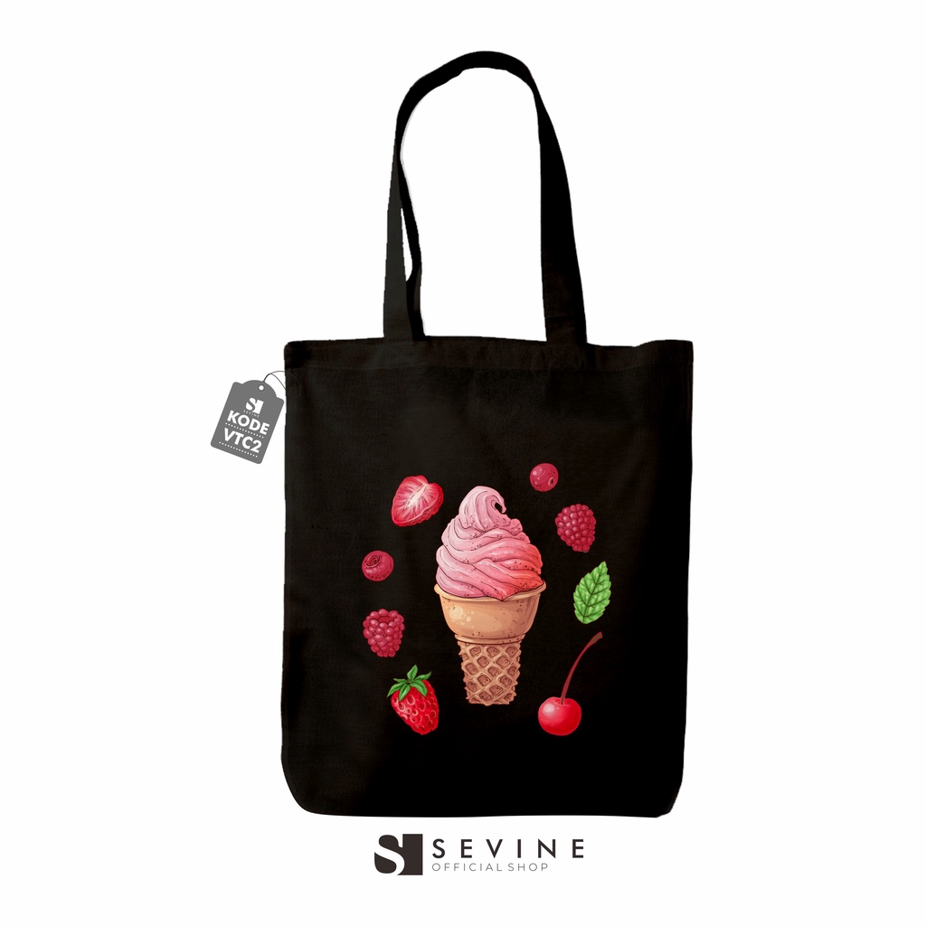 Sevine Totebag Tas Wanita Tote bag Resleting Vintage Retro Colorful Black Series  - VTC2