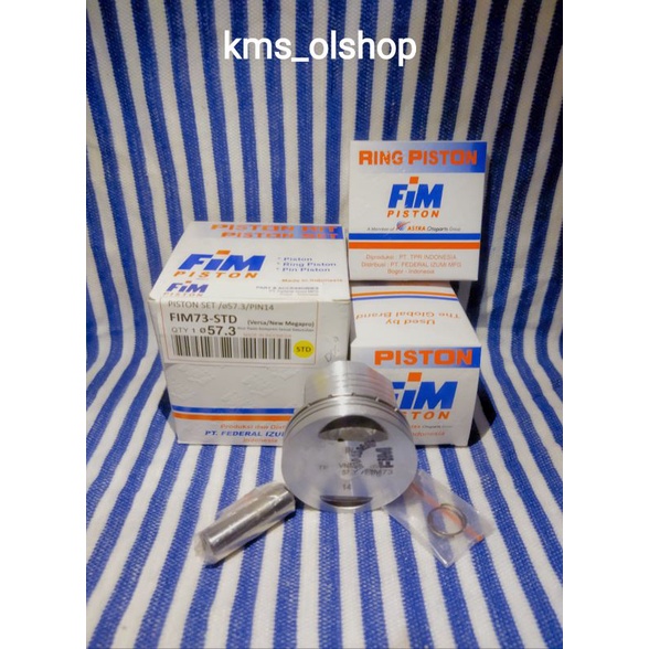 Piston Kit Fim 73 size 57.3/STD, 58.3/100, 57.8/050 Pin 14 (Verza, Megapro New)