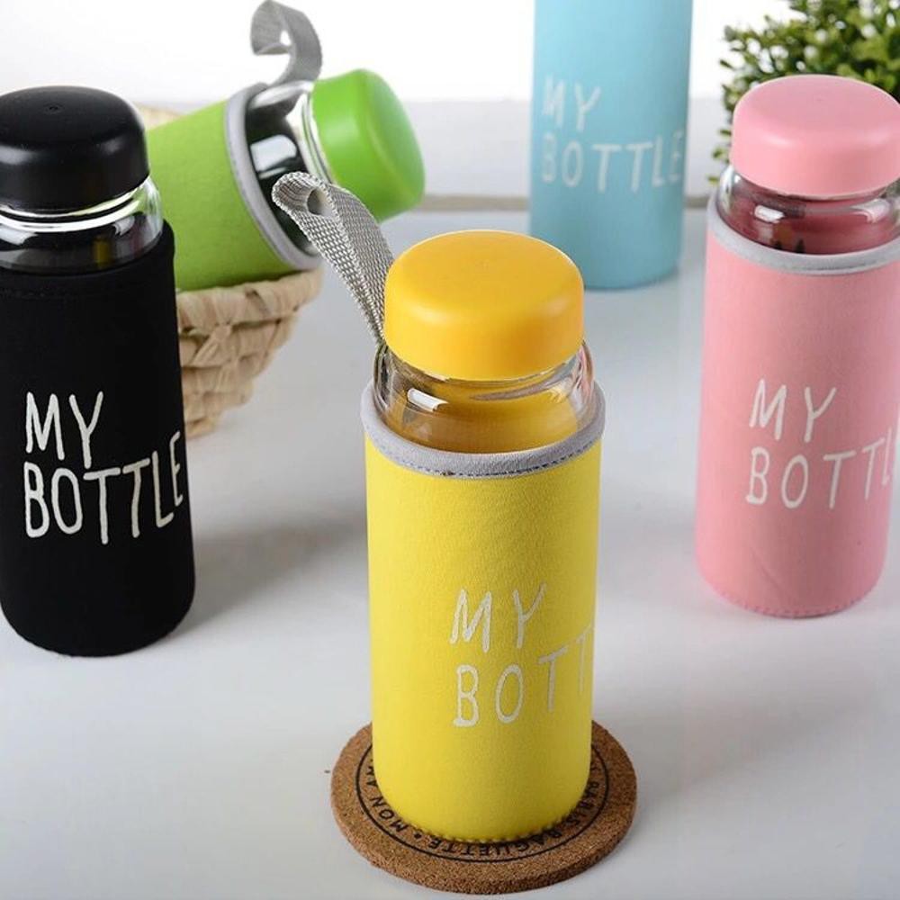 Botol minum my bottle + pouch busa / Tempat minum botol warna