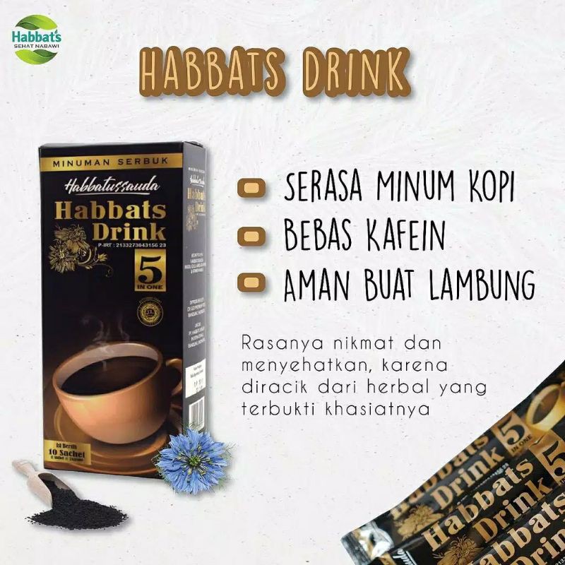 Habbats Drink Pack isi 3 Sachet - Minuman Serbuk Habbatussauda 5 in 1