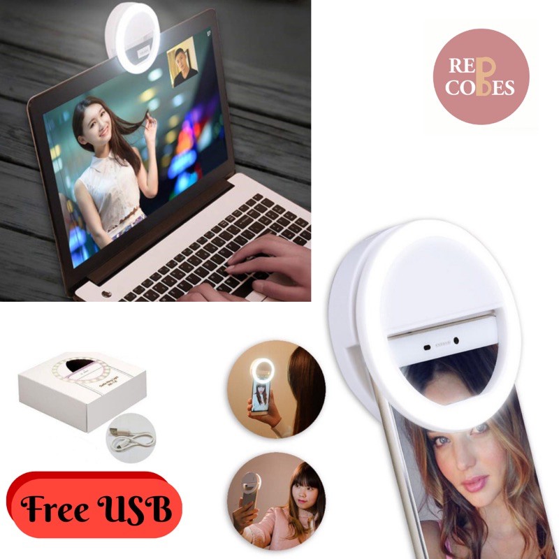 Ring light selfie led / lampu foto / Lampu laptop komputer / penerang online