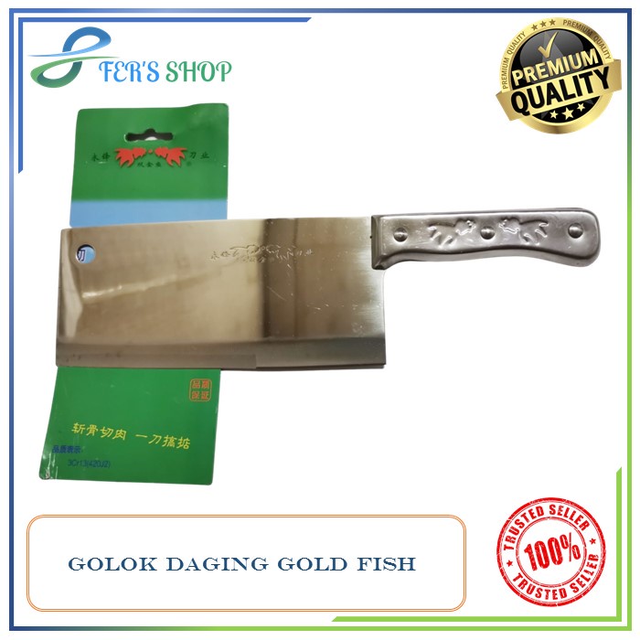 Golok dapur Gold Fish Stainless / Golok Cincang / pisau dapur / Pisau Daging / Pisau cincang