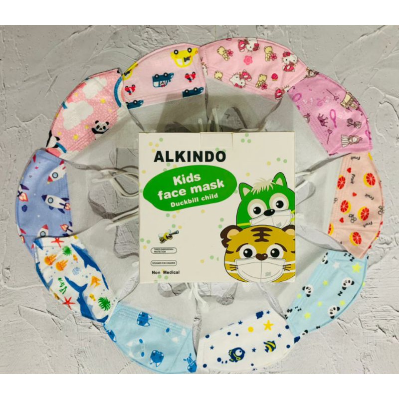 masker duckbill anak Alkindo, masker anak 3 ply duckbill Alkindo