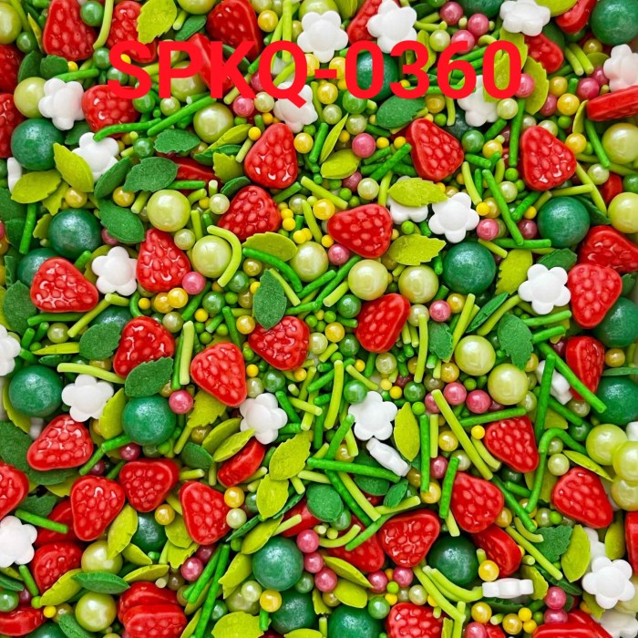 

SPKQ-0360 SPRINKLES SPRINKLE 250GR TAMAN BUAH STROBERI STRAWBERRY EKSKLUSIF