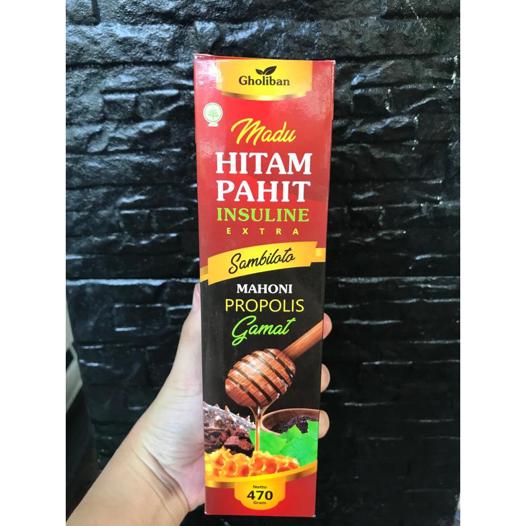 

Madu Hitam Pahit Insuline Extra Sambiloto Gholiban 470 gr