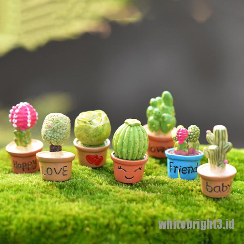 (white3) Miniatur Kaktus Untuk Dekorasi Taman Minifairy Garden DIY