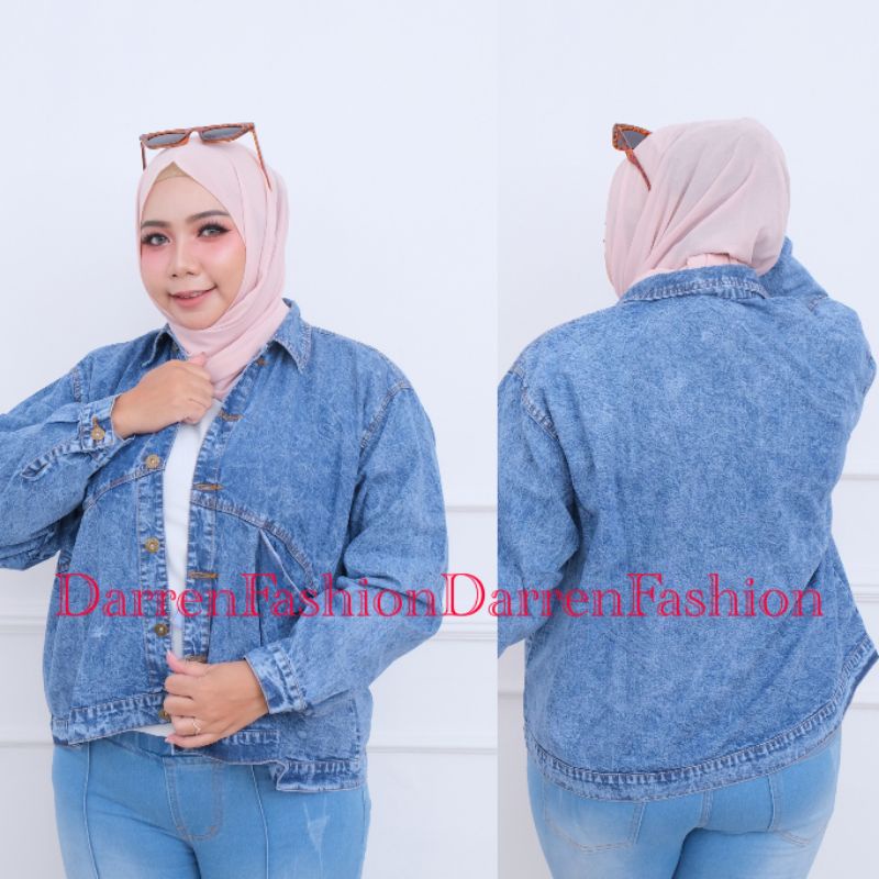 Jaket Jeans Wanita Jumbo Big Size Zilla