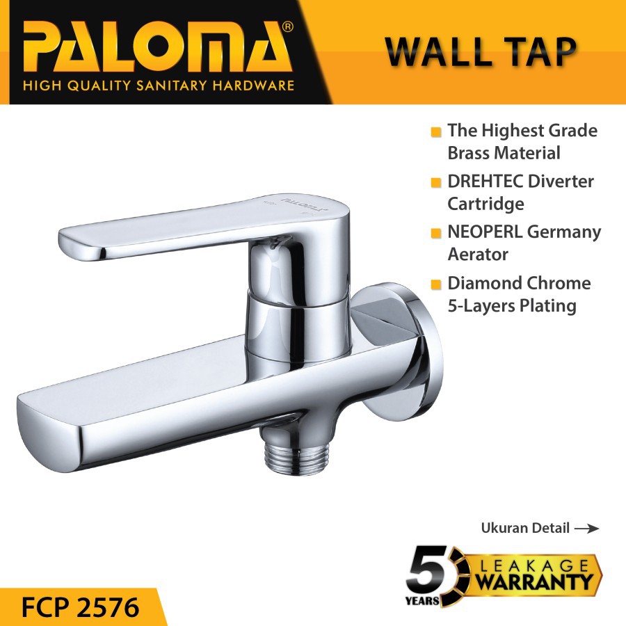 PALOMA FCP 2576 Keran Cabang Shower Bak Mandi Double Tembok Kran Air