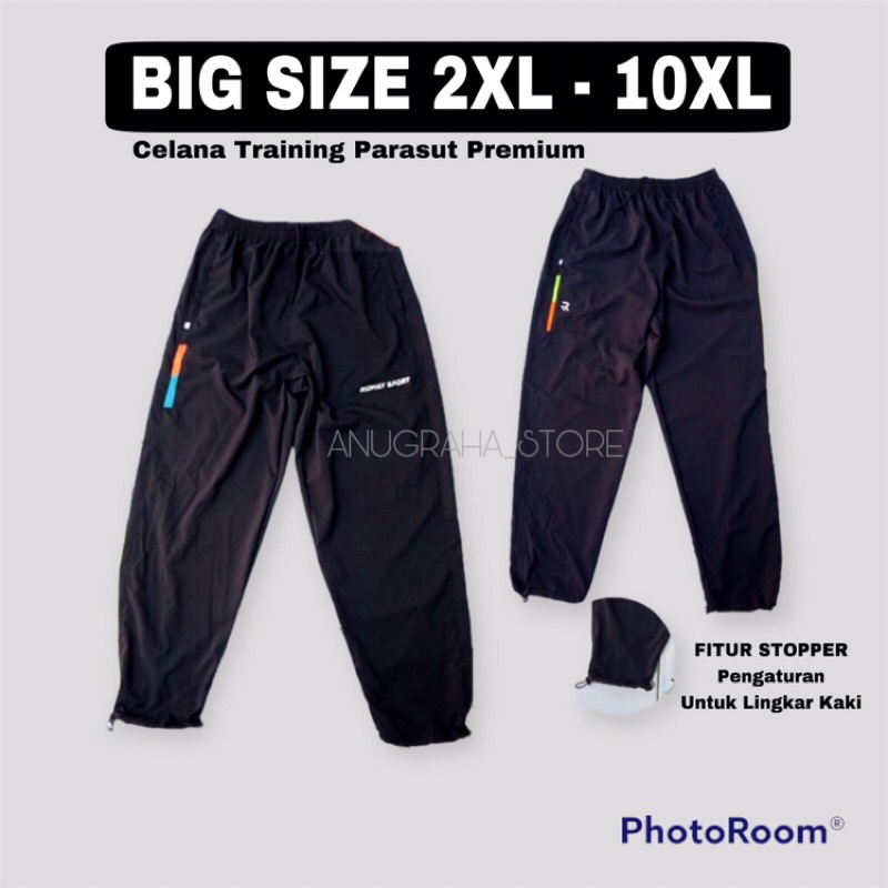 Celana Olahraga Training Big Size Jumbo Parasut Sport Pria Wanita
