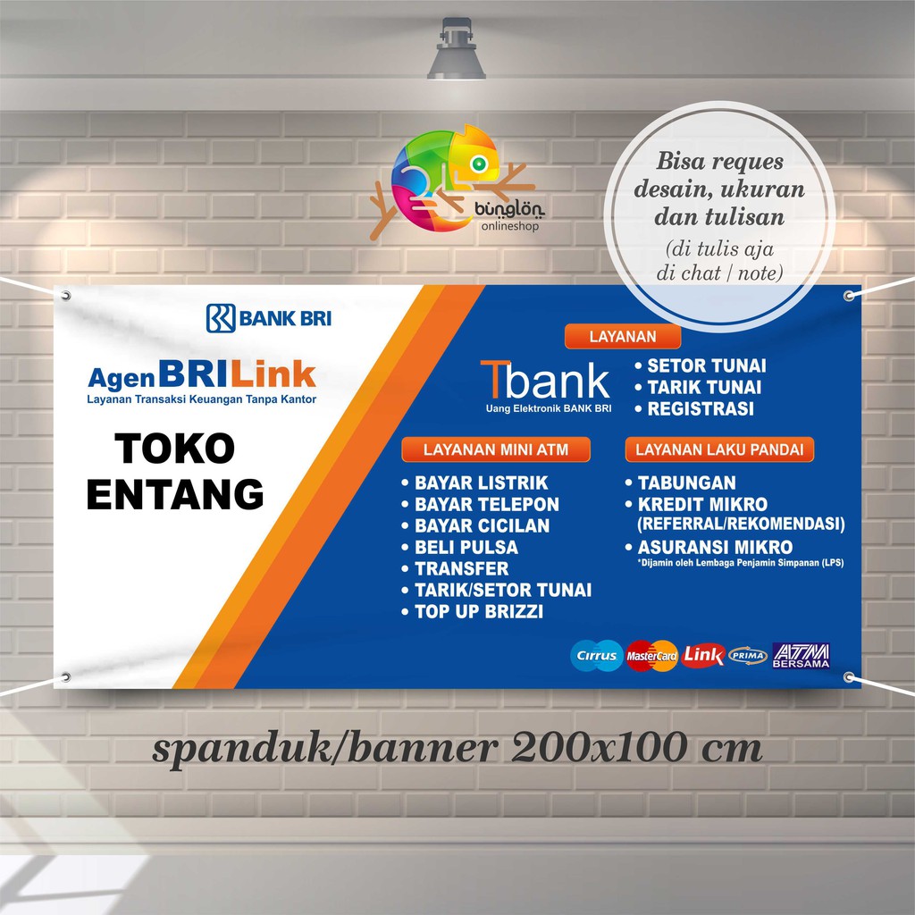 Jual Spanduk, Banner Agen BRI Ukuran Sedang | Shopee Indonesia