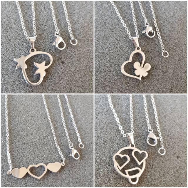 Kalung Love Import titanium original Antikarat Selamanya /kalung titanium white import antikarat