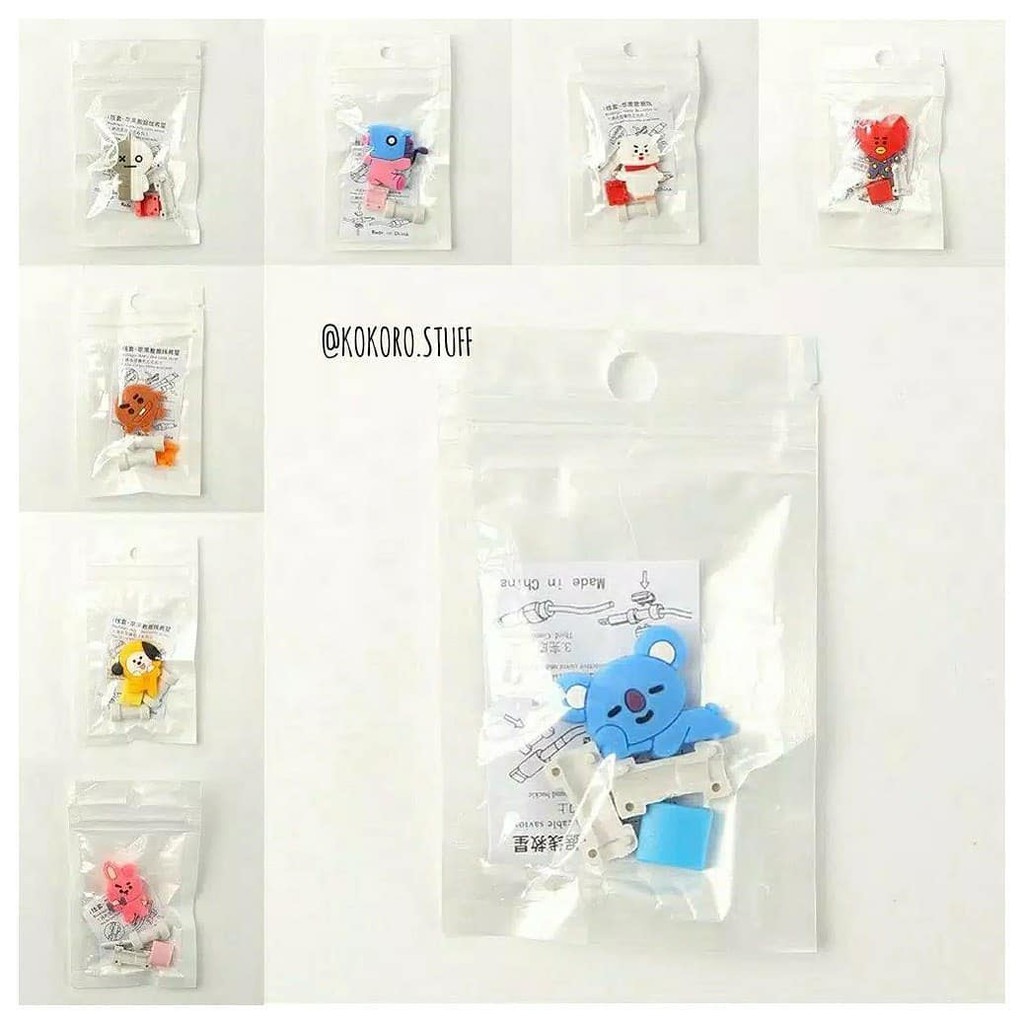BTS BT21 Cable Protector | Kabel Protector BTS | Alat Tulis | Kokoro Stuff