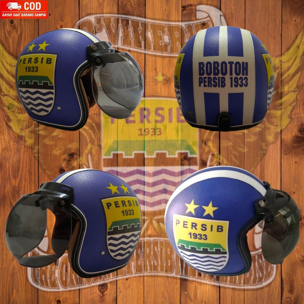 HELM bogo retro persib classic kkaca cekung dewasa pria wanita