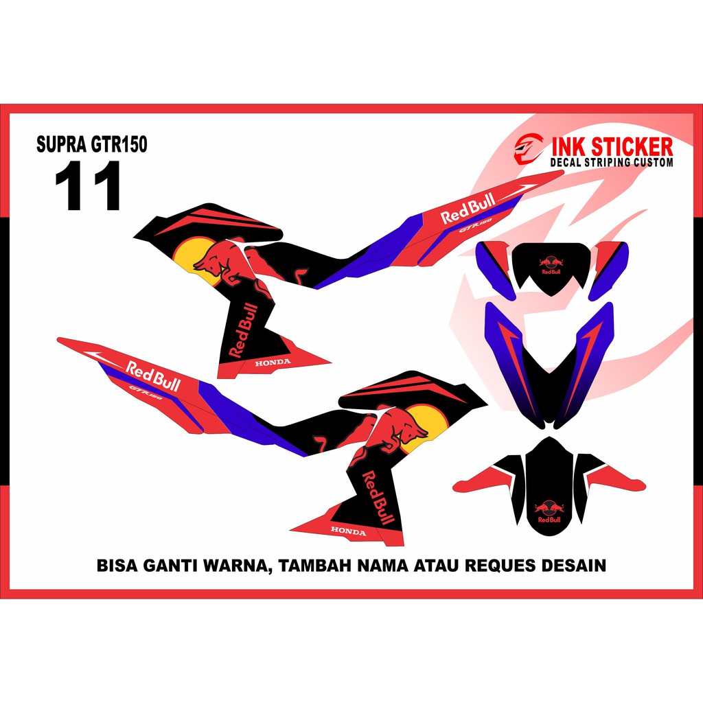 Sticker Decal Supra GTR 11 Motif Redbull