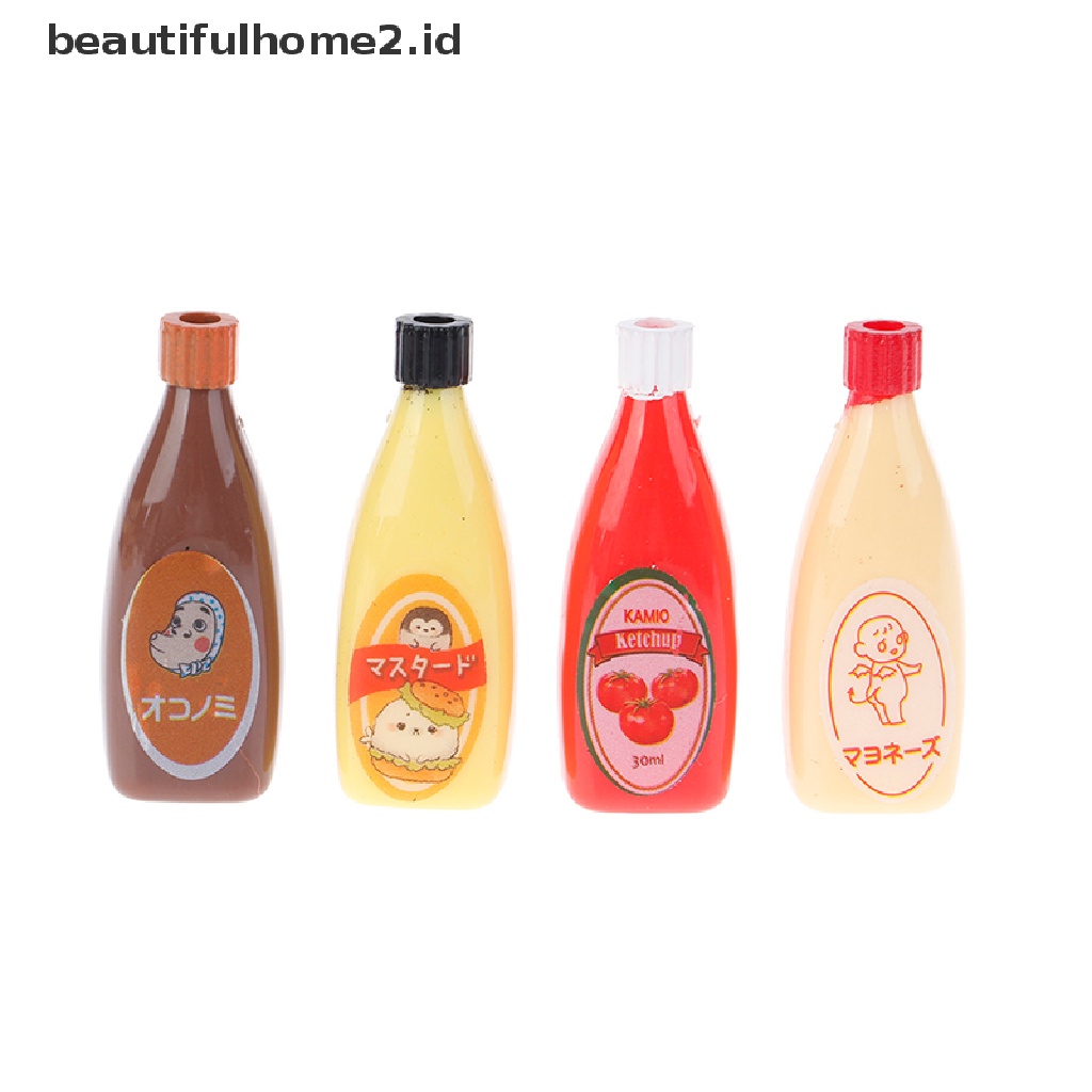 [beautifulhome2.id] 1:12 Dollhouse Miniature Food Mini Chocolate Sauce ketchup Jam Dolls Kitchen Toy ID