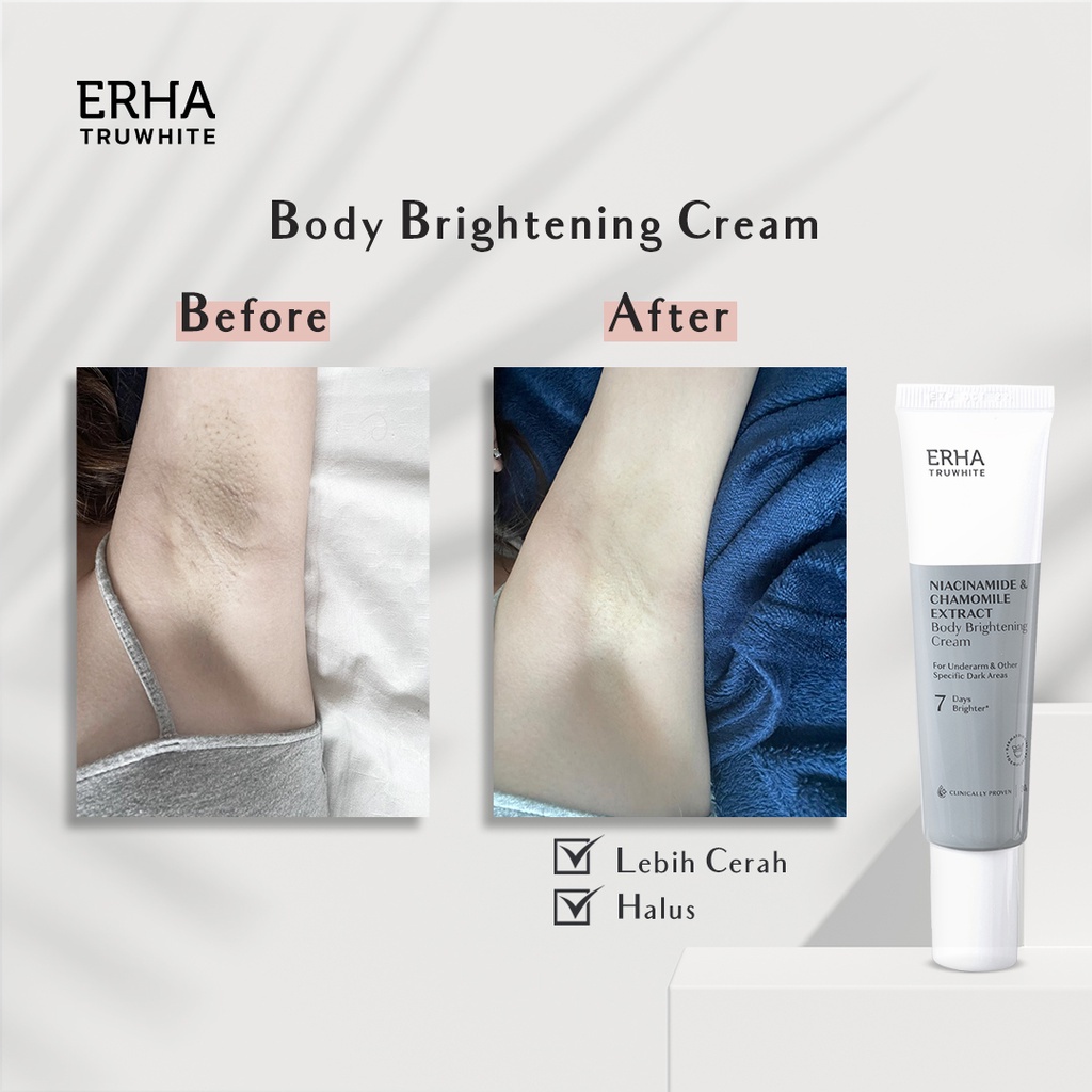 ERHA Krim Pemutih Ketiak - Truwhite Niacinamide &amp; Chamomile Extract Body Brightening Cream