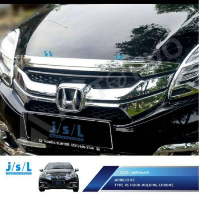 Hood molding/ list kap mesin Mobilio RS chrome jsl