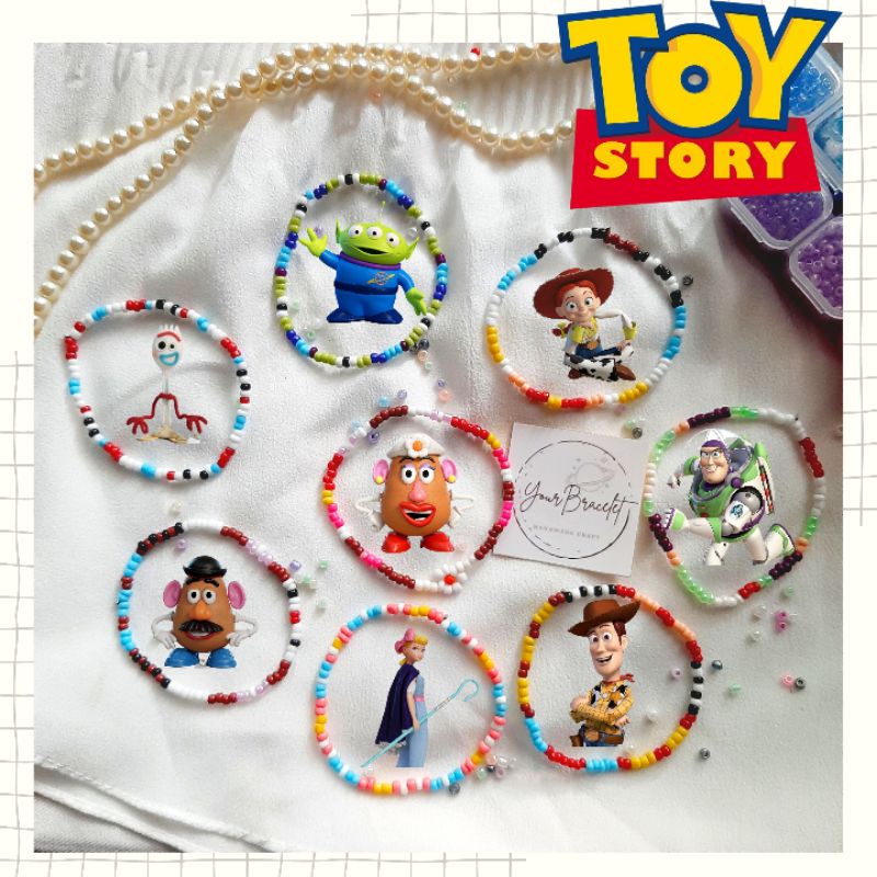 [B21]- (PRE ORDER)TOY STORY | Gelang kartun | gelang animasi toy story | Cincin kartun | gelang woody, jessie, buzz, dll bracelet beads kartun