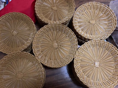 10pcs Piring Saji Rotan Sintetis Uk 25cm