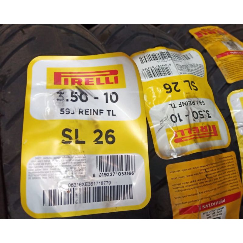 Pirelli 350-10 SL26 Ban Tubeless Motor Vespa Classic Klasik PX PXE EXCEL