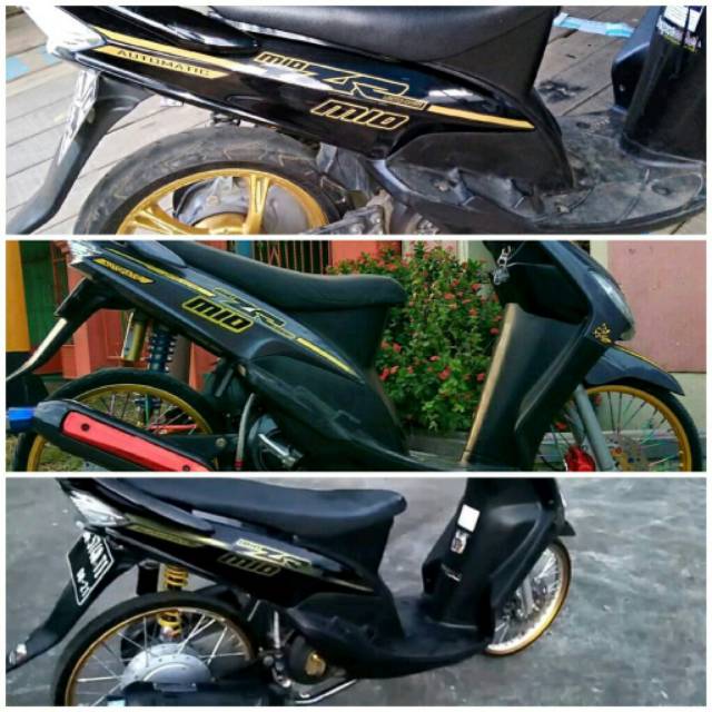 Striping sticker variasi Mio sporty Mio zR hitam gold