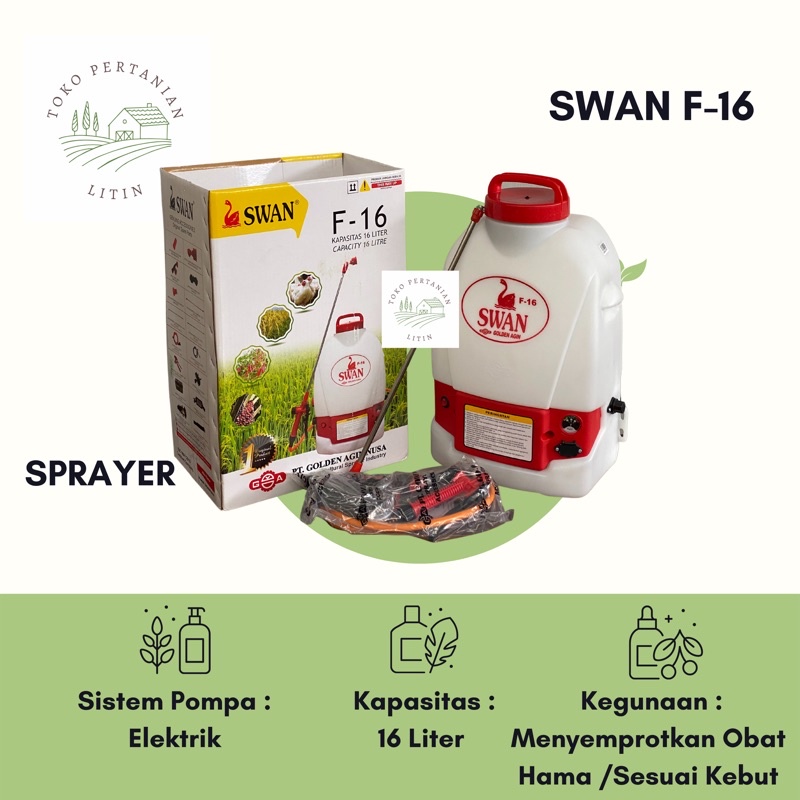 SWAN (F-16) - Alat Semprot/Sprayer Swan Elektrik Hama Tanaman Kapasitas 16 Liter